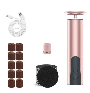 2-in-1 Electric Foot Callus Remover & Nail Grinder with 6 Speeds and Sandpaper Foot Sander Tool
