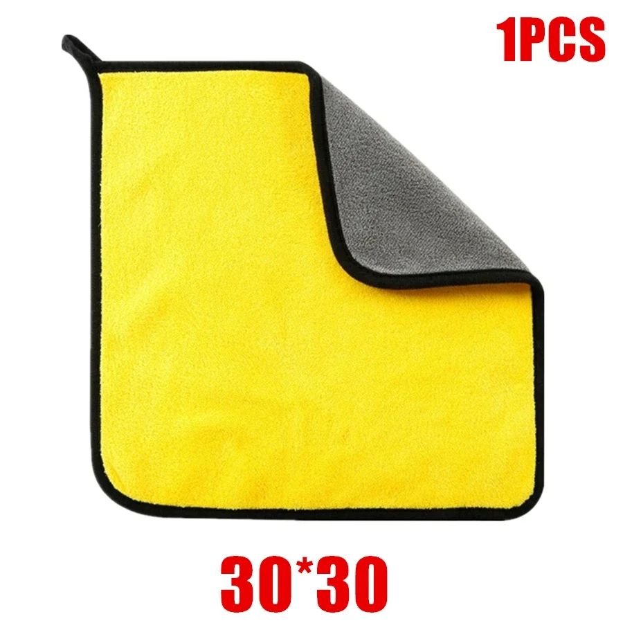Premium Thick Microfiber Car Cleaning Towels – Ultra Soft Scratch Free Double Layer Drying Cloths, 1/2/6pcs per Pack