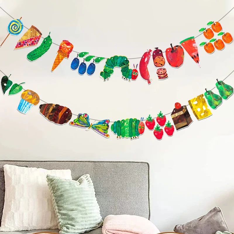 Hungry Caterpillar Classroom Banner Colorful Kids Room Hanging Decor Garland