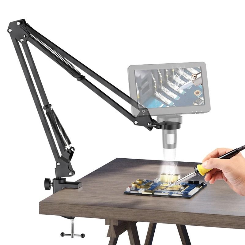 RIEVBCAU Flexible Adjustable Metal Microscope Arm Stand – Heavy Duty Cantilever Bracket