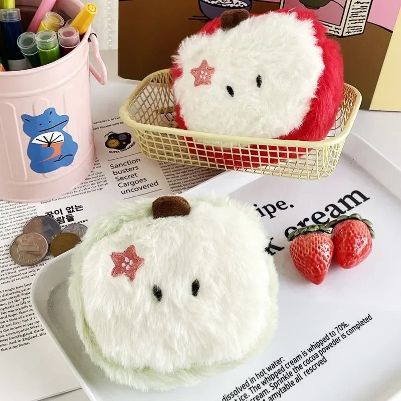 Cute Apple Coin Wallet Kawaii Mini Wallet for Coins and Lipstick