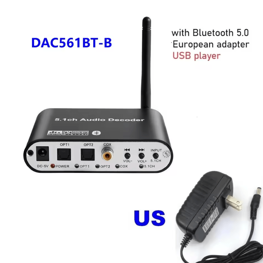 Digital 5.1 Audio Decoder Dolby DTS AC3 to Analog Surround Sound Converter