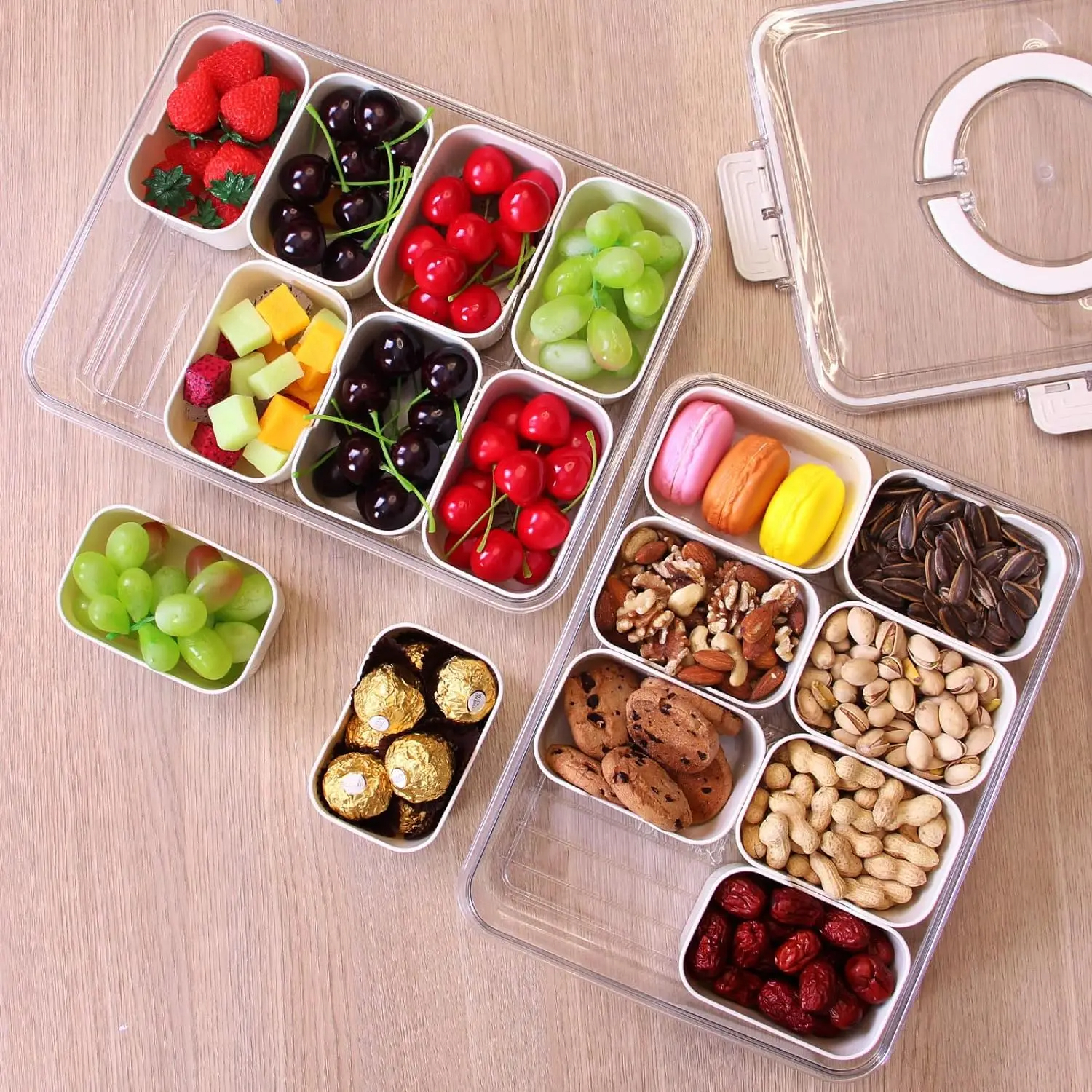 8 Compartments divided serving tray with Handle