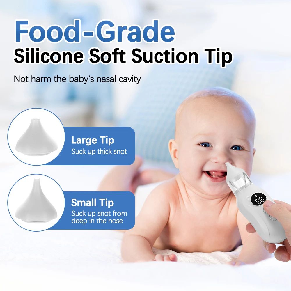 Electric Baby Nasal Aspirator Quiet 9 Level Nose Cleaner for Infants