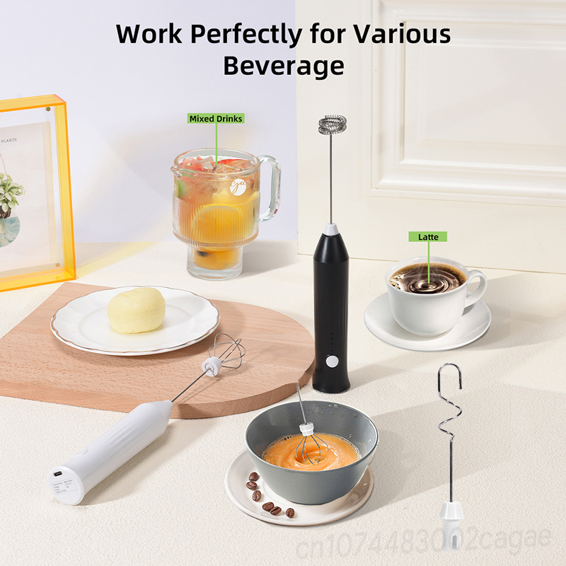 Automatic Electric Coffee Milk Froth Mixer Handheld Whisk Egg Beater Coffee Creamer Kitchen Foaming Tool
