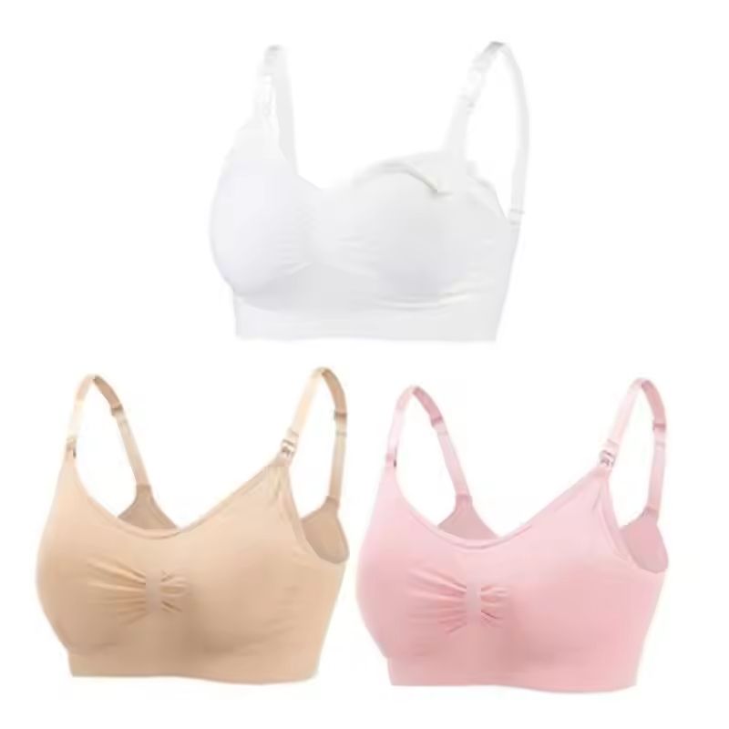 3pcs Maternity Nursing Bras Seamless Cotton Breastfeeding Underwear