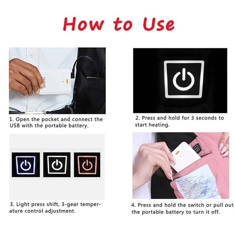 Men and Women Smart Heating Cotton Vest with 9 Zone Thermal Technology
