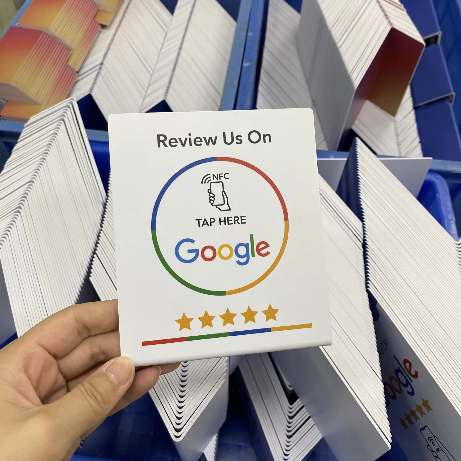 Programmable NFC Google Reviews Display Stand  Customizable Brand Bracket for Businesses