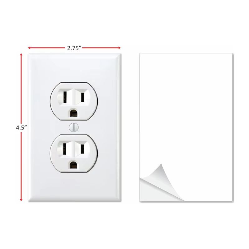 Funny Fake Power Outlet Stickers 3-Pack Realistic Prank Wall Decals