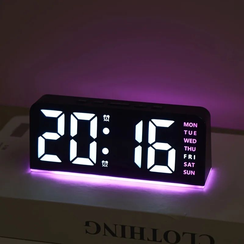 Digital LED Alarm Clock – Modern Desktop Clock with Temperature Display, Snooze & Night Light