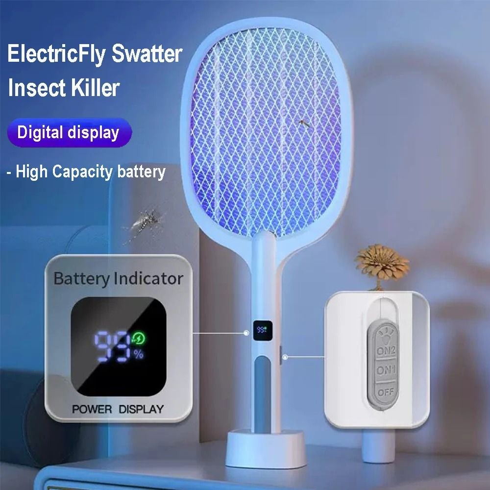 4000V Electric Fly Swatter Insect Killer with Automatic Mode