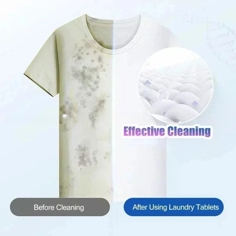 60 Piece Laundry Detergent Tablets Strong Cleaning Sheets