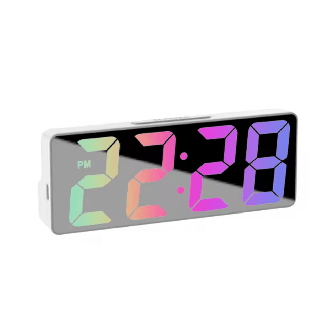 Modern LED Digital Alarm Clock – Adjustable Brightness Bedroom Clock with Temperature Display