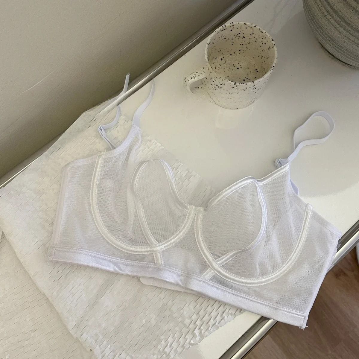 Transparent Ultra Thin Embroidered Lace Strapless Invisible Underwear