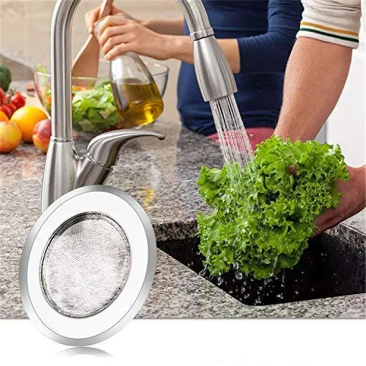 1PCS Kitchen Sink Filter Stainless Steel Mesh Sink Strainer Filter Bathroom Sink Strainer Drain Hole Filter Trap Waste