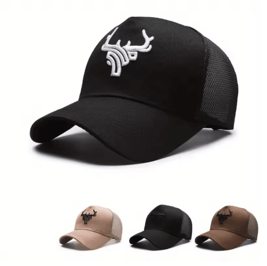 Mens Bull Embroidered Baseball Cap Breathable Summer Sun Protection Hat