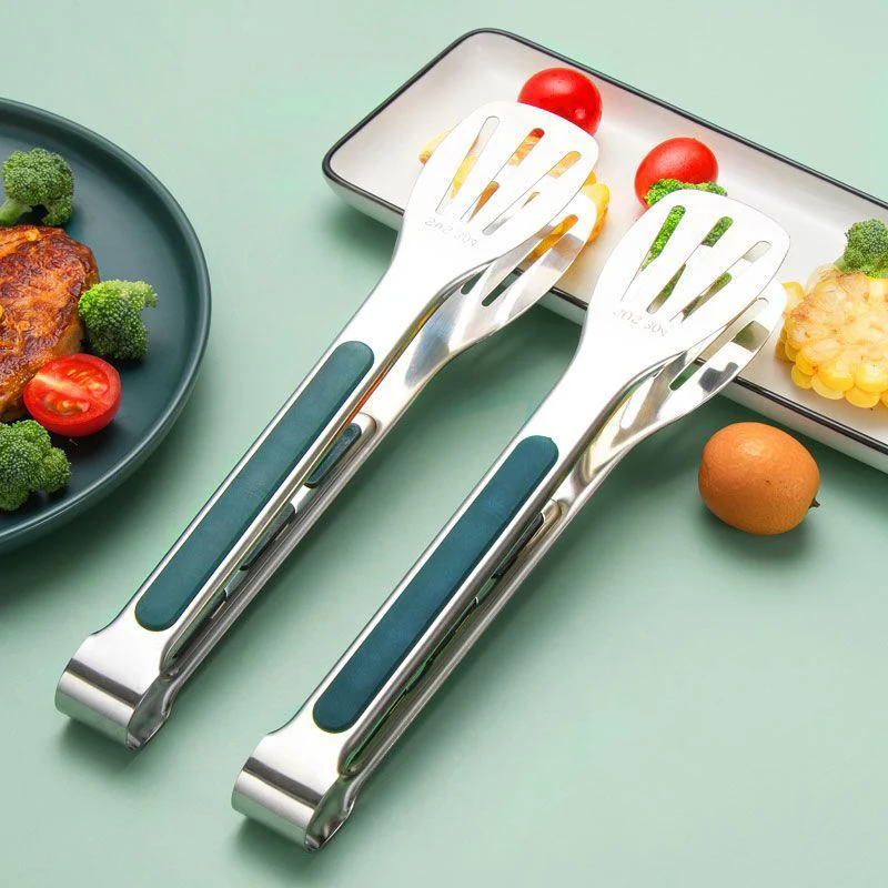 Non-Slip Stainless Steel Food Tongs, Meat Serving Clip, Salad Bread Clamp, Barbecue Grill, Buffet Cooking Tools, Kitchen