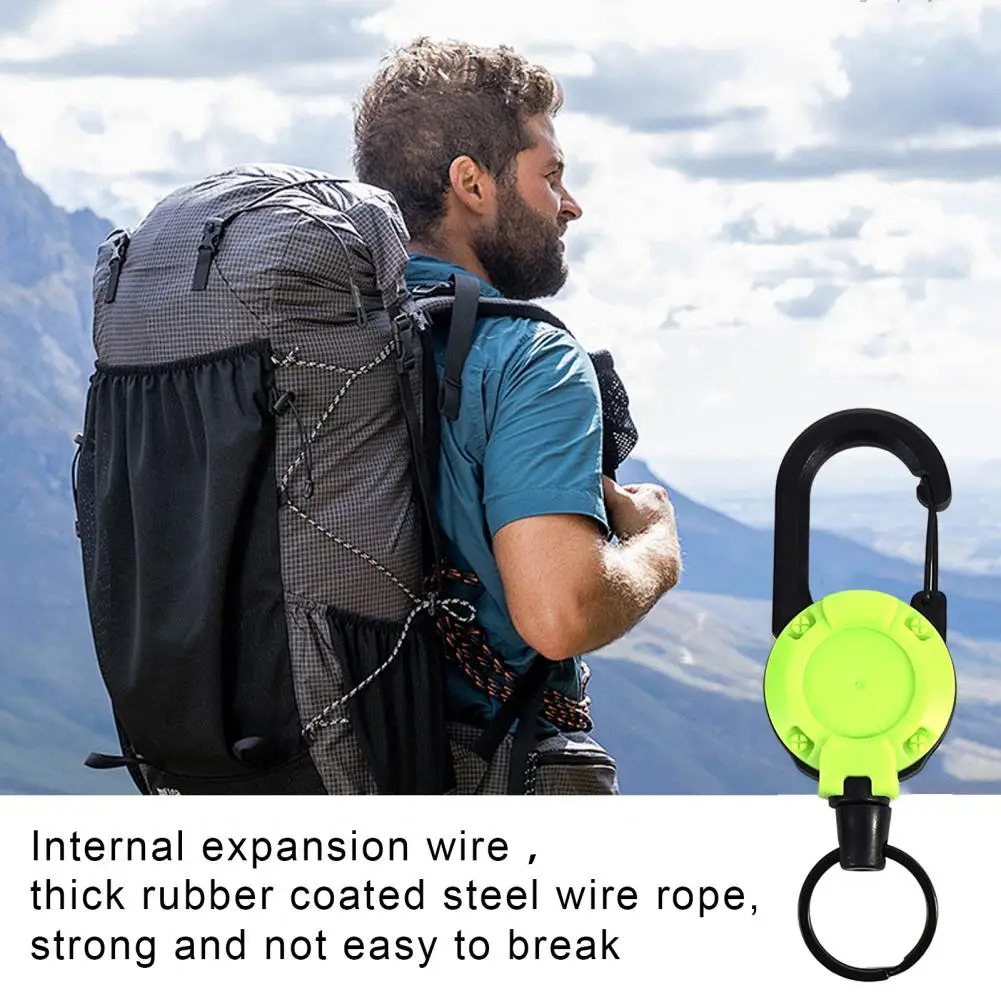 Portable Telescopic Keychain Clip, Retractable Buckle Carabiner Badge Holder, Anti Lost Keychain for Camping