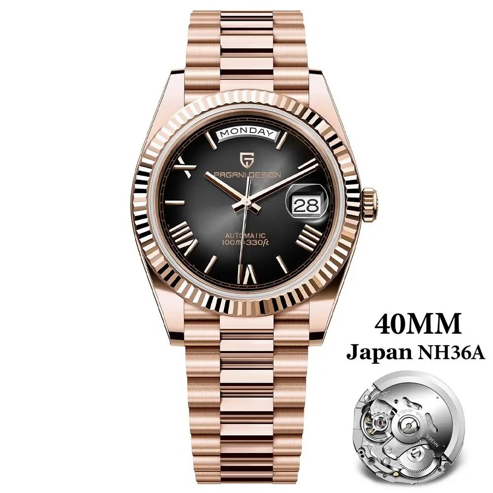 Automatic Day-Date Mechanical Watch – Luxury NH36A Movement Sapphire Timepiece