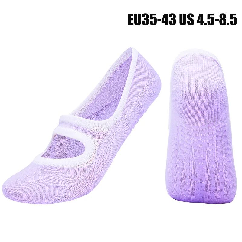 Customized Womens Backless Anti-Slip Pilates Socks – Breathable Cotton 5-Toe Yoga & Ballet Fitness Grip Socks