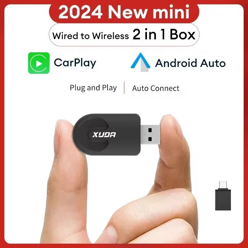 XUDA Wireless CarPlay Android Auto Adapter Plug and Play Mini Box