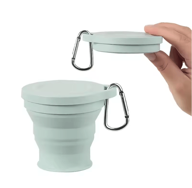 Portable Silicone Folding Cup with Hanging Hole for Travel and Outdoors