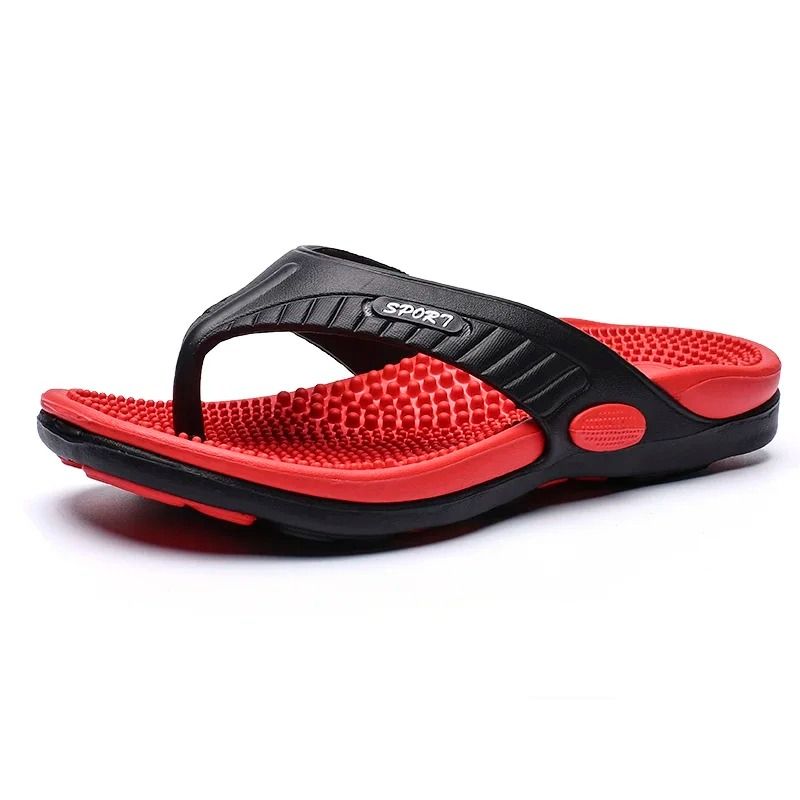 Mens Massage Flip Flops with Breathable Sole and Big Size Options
