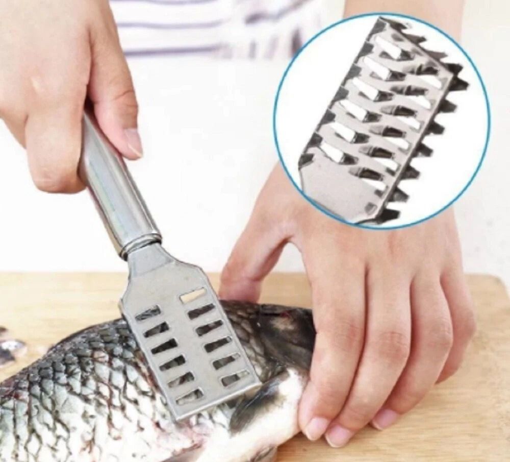 Stainless Steel Fish Scaler Brush Fish Scale Scraper Tool for Seafood Cleaning
