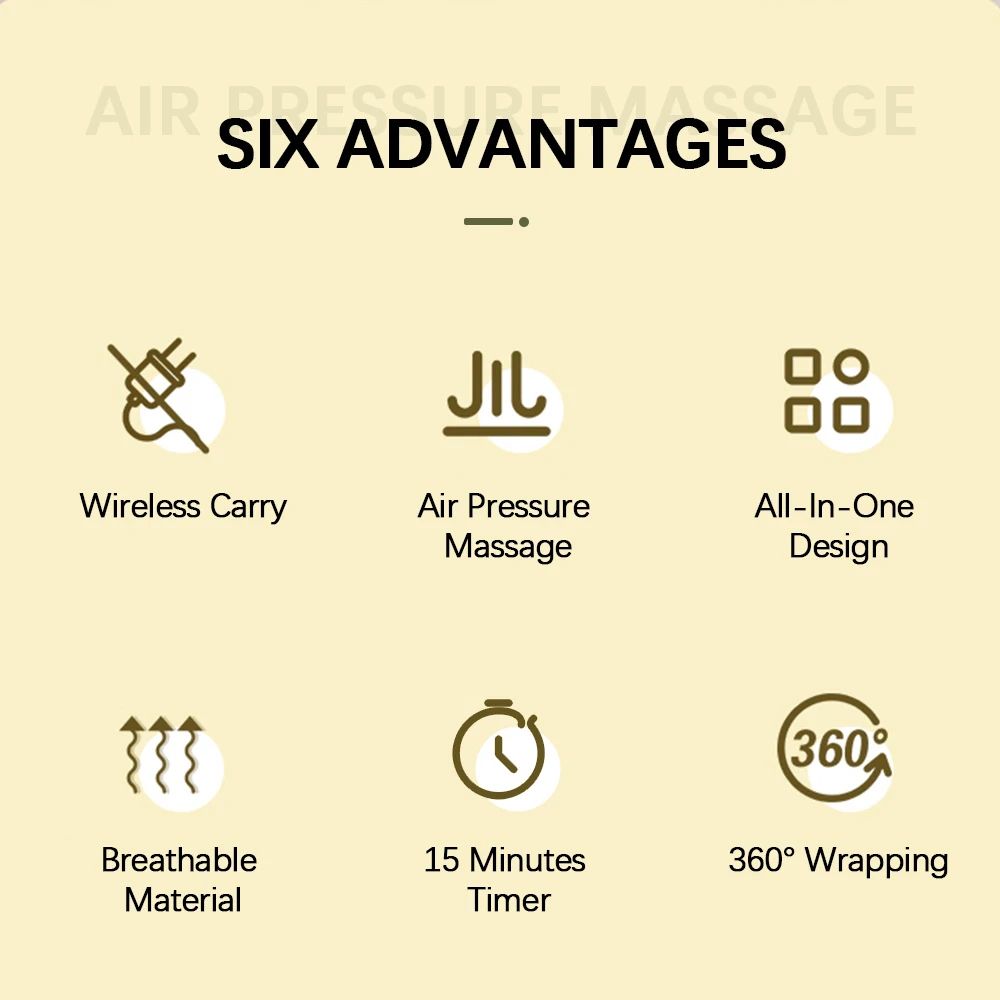 Wireless 360° Air Pressure Calf & Leg Massager with 3 Modes
