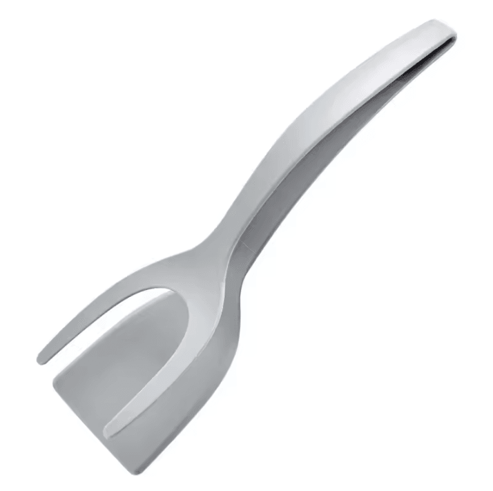 2 in 1 Nylon Grip Flip Tongs with Egg Spatula and Steak Turner Clamp