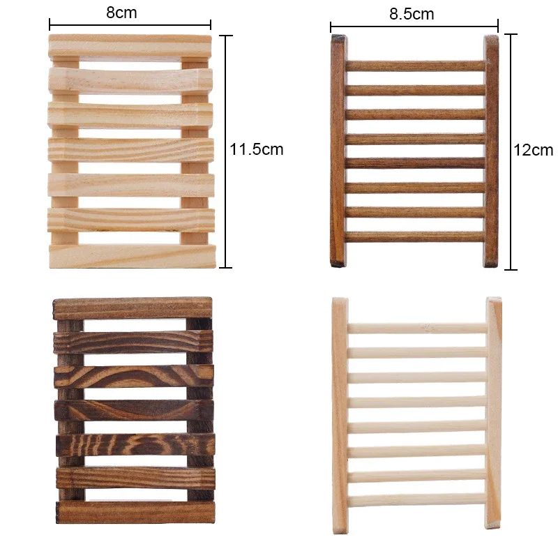 Natural Bamboo Soap Dish with Drainage - Self Draining Soap Tray Wooden Holder