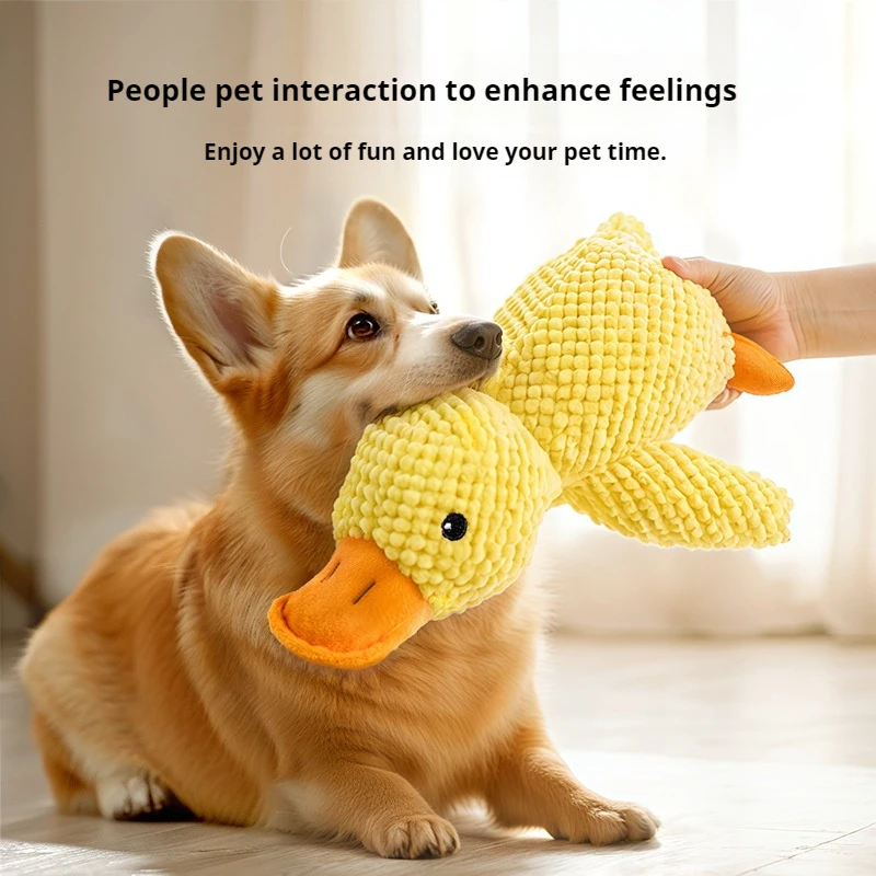 Plush Duck Dog Toy Bite-Resistant Teeth Grinding Relief with Sound
