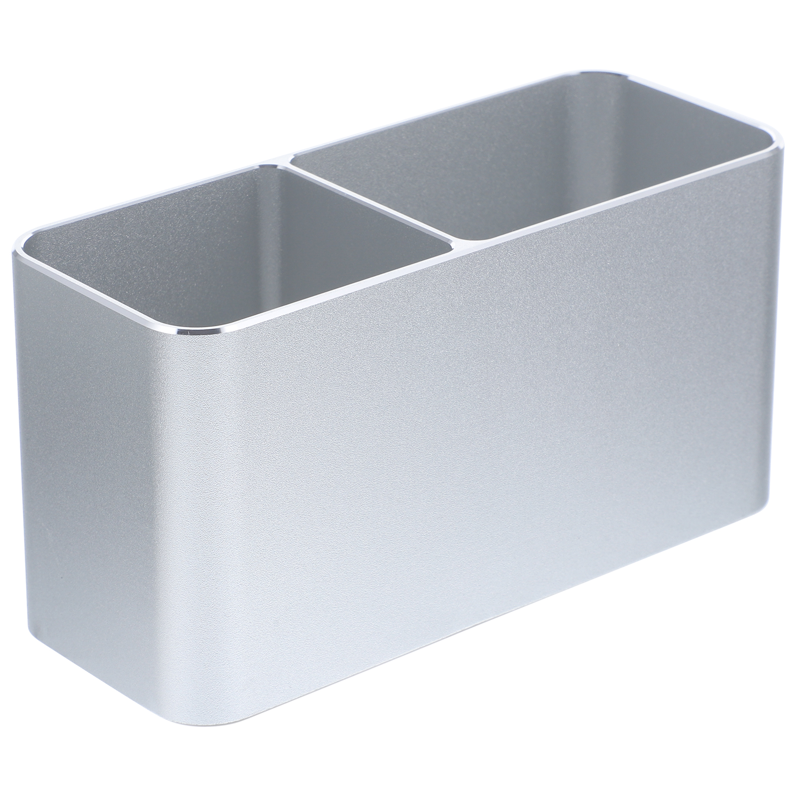 Double Storage Pen Holder, Aluminum Desktop Organizer, Lightweight Pencil Case for Home, Office Supplies