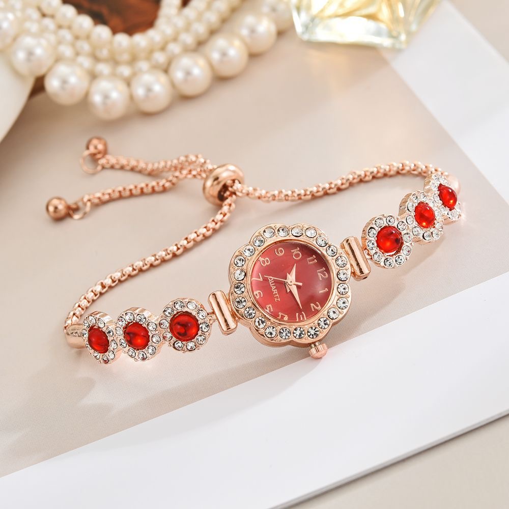 Fashion Ladies Quartz Wristwatch, Elegant Rhinestone Women Watches, Girls Bracelet Strap Gift Clock