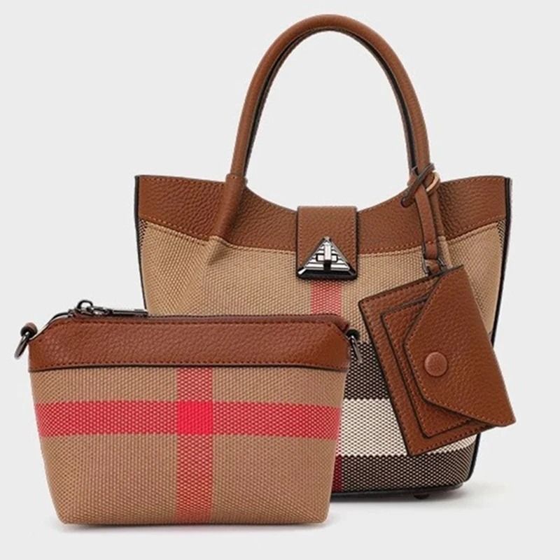 Genuine Leather Canvas Tote Bag for Women Large Hobo Shoulder Handbag with Adjustable Strap