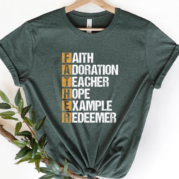 Faithful Father Shirt Christian Dad Faith Hope Redeemer Tee