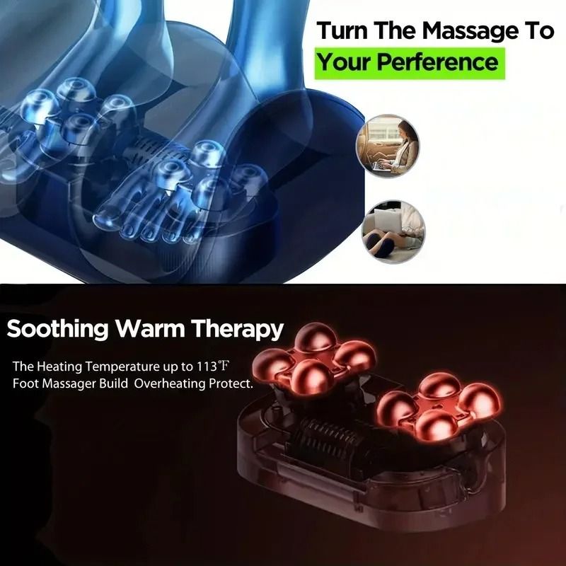 Extra Large Electric Foot And Leg Massager With Heat And Shiatsu Kneading
