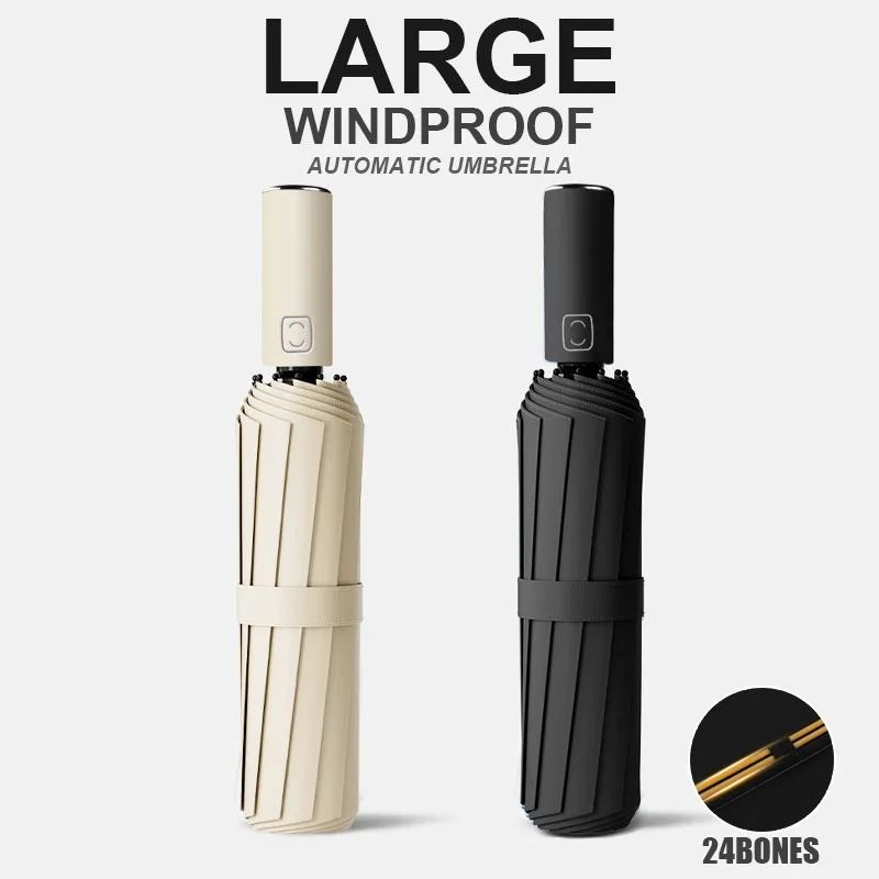 Automatic Umbrella With 24-Bone Windproof Frame And UV Protection