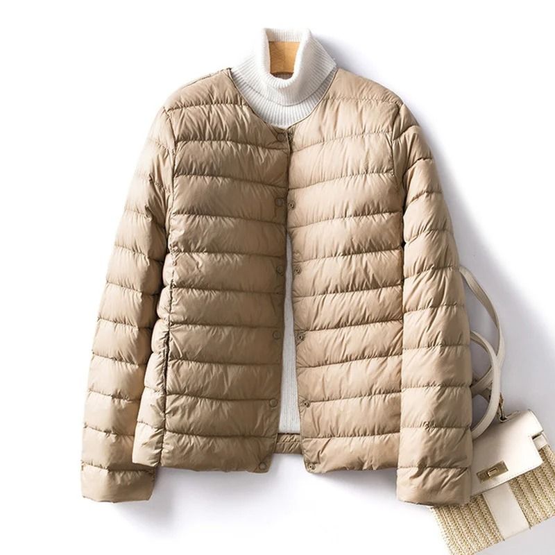 Womens Convertible Neckline Ultralight Down Jacket