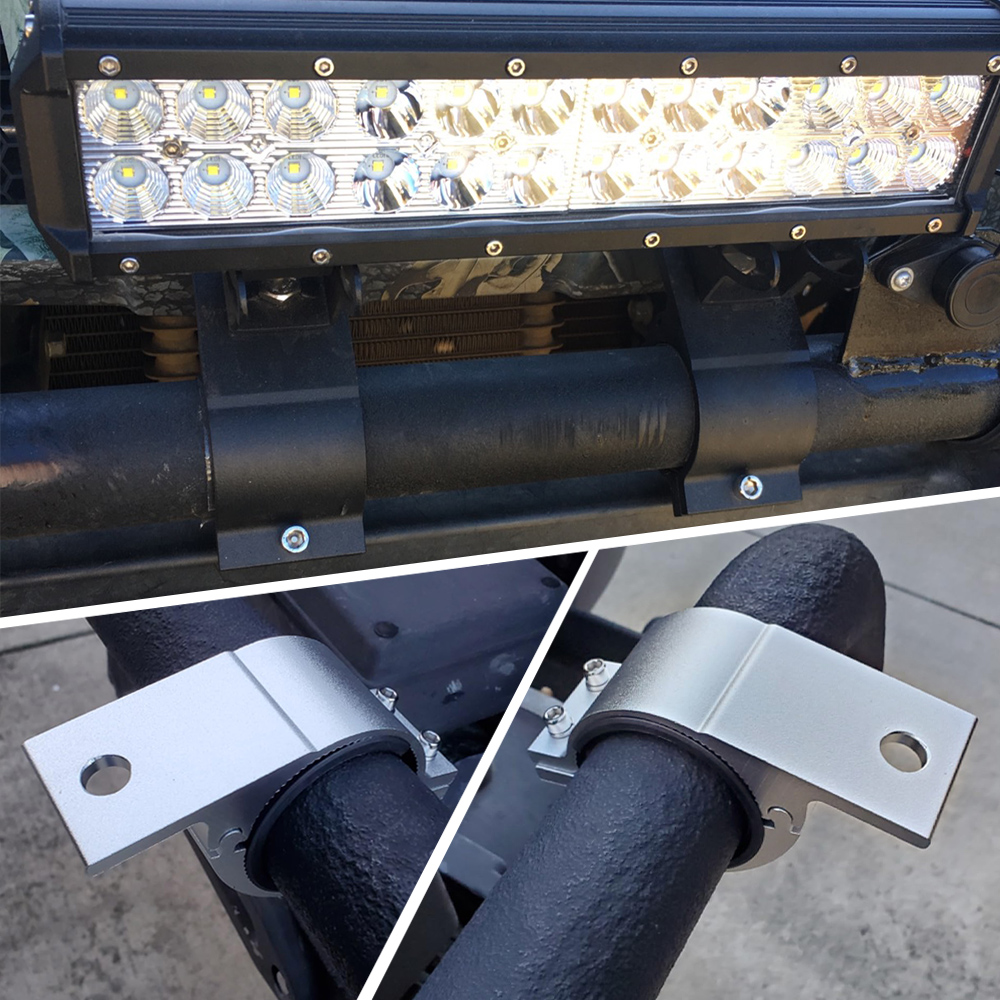 Bull Bar Bumper Roof Roll Cage Mount, LED Work Light Bar Bracket, Tube Clamp for Pickup, Tractor, Off Road, Moto