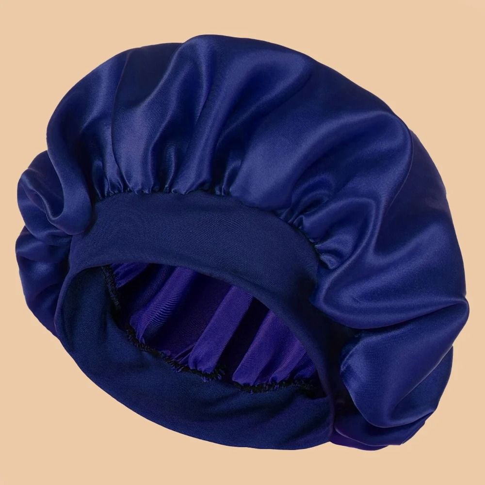 Women Satin Shower Cap Wide Brim Bonnet