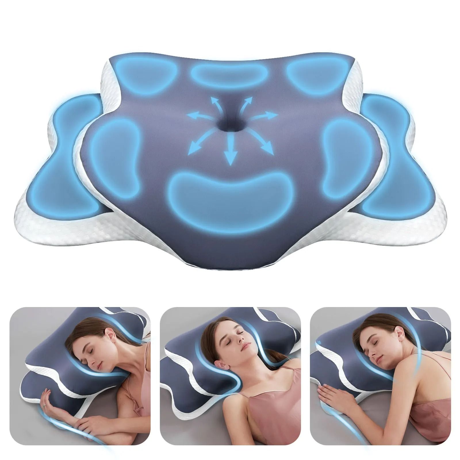 Memory Foam Pillow for Neck Pain Relief with Ergonomic Cervical Support