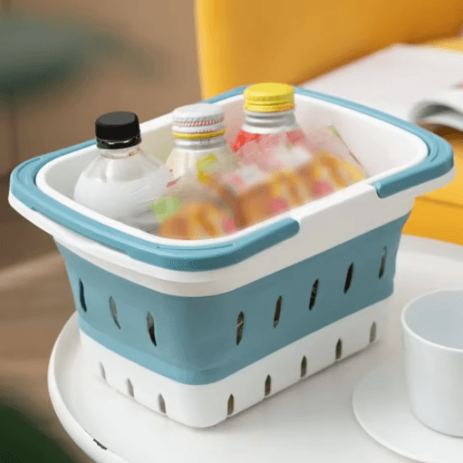 Collapsible Oval Laundry Basket with Handles Space Saving Washing Tub
