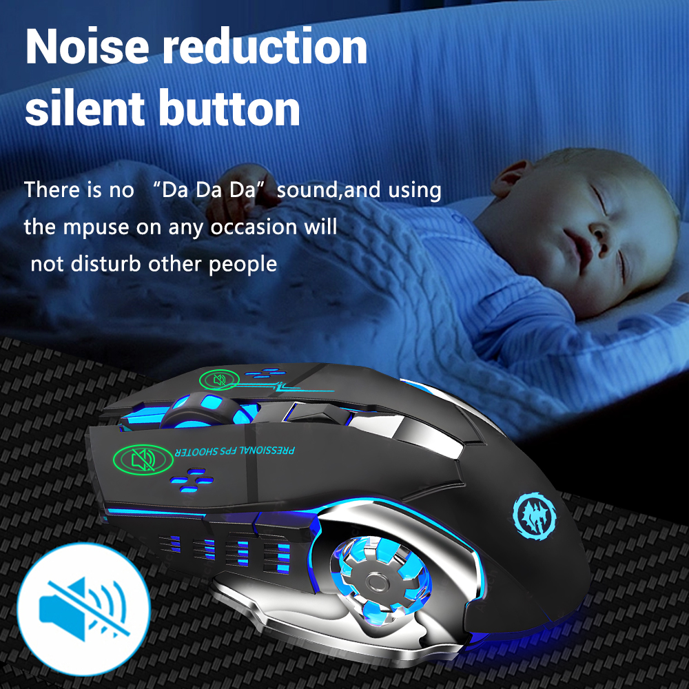 Bluetooth Mouse USB, Mechanical Backlight, Silent Wireless Gaming Mouse For PC Gamer Computer