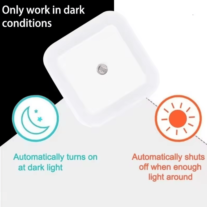 Wireless LED Night Light – Mini EU Plug Motion Sensor Tricolor Lamp