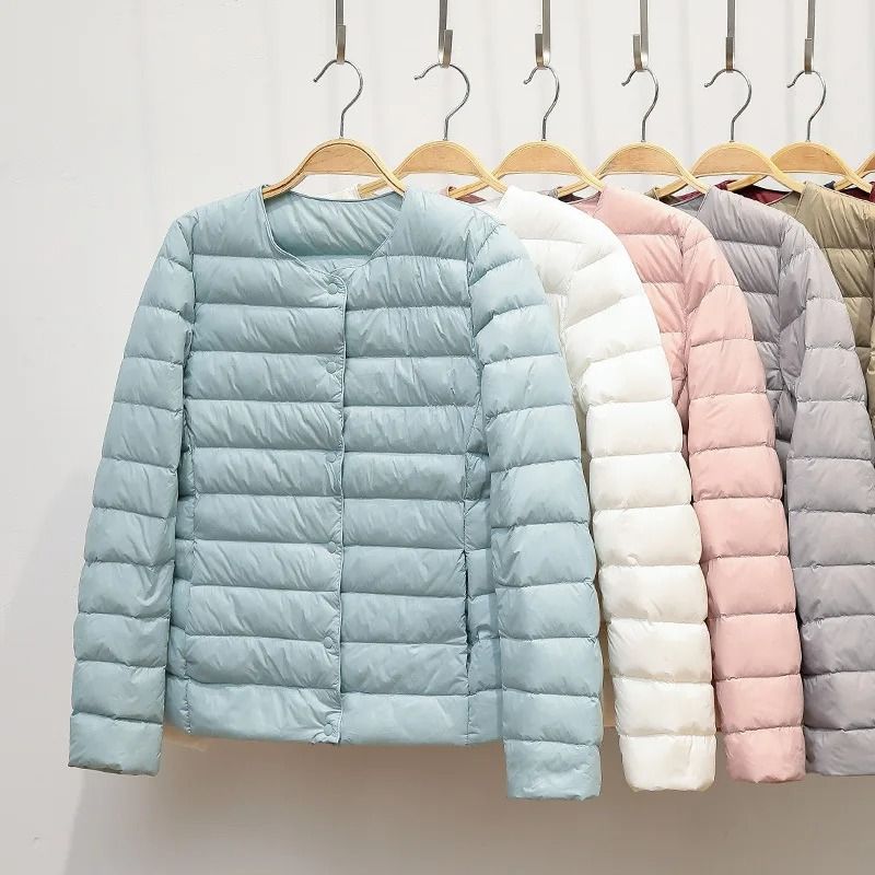 Womens Convertible Neckline Ultralight Down Jacket