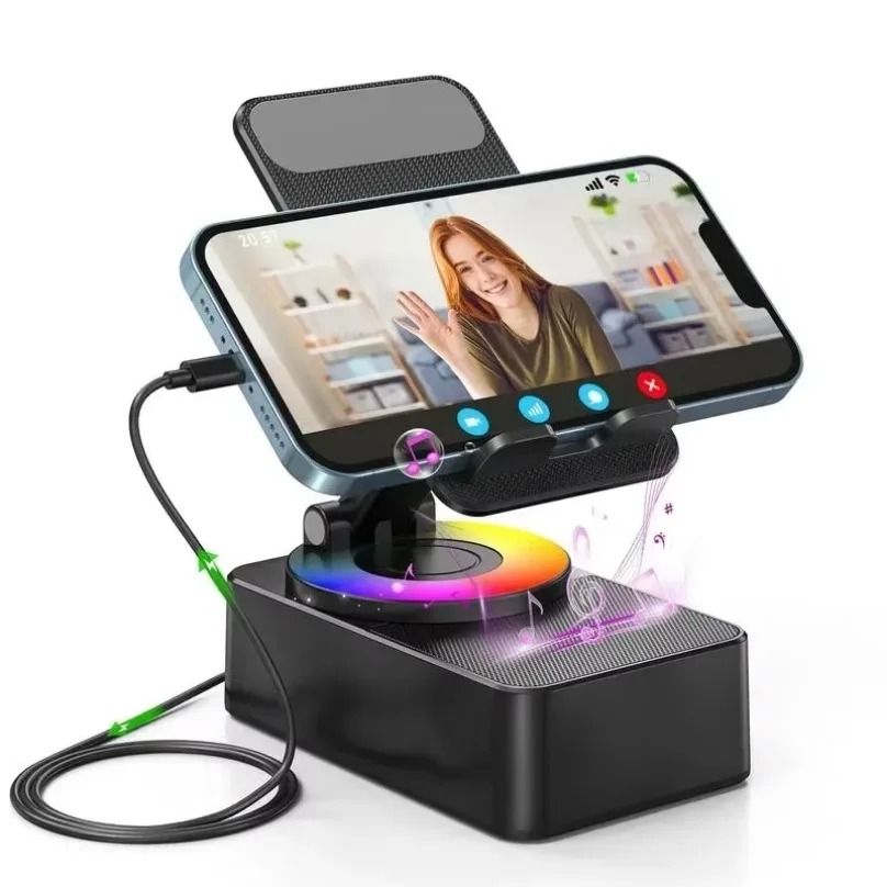 Wireless Bluetooth Speaker with Phone Holder and Power Bank