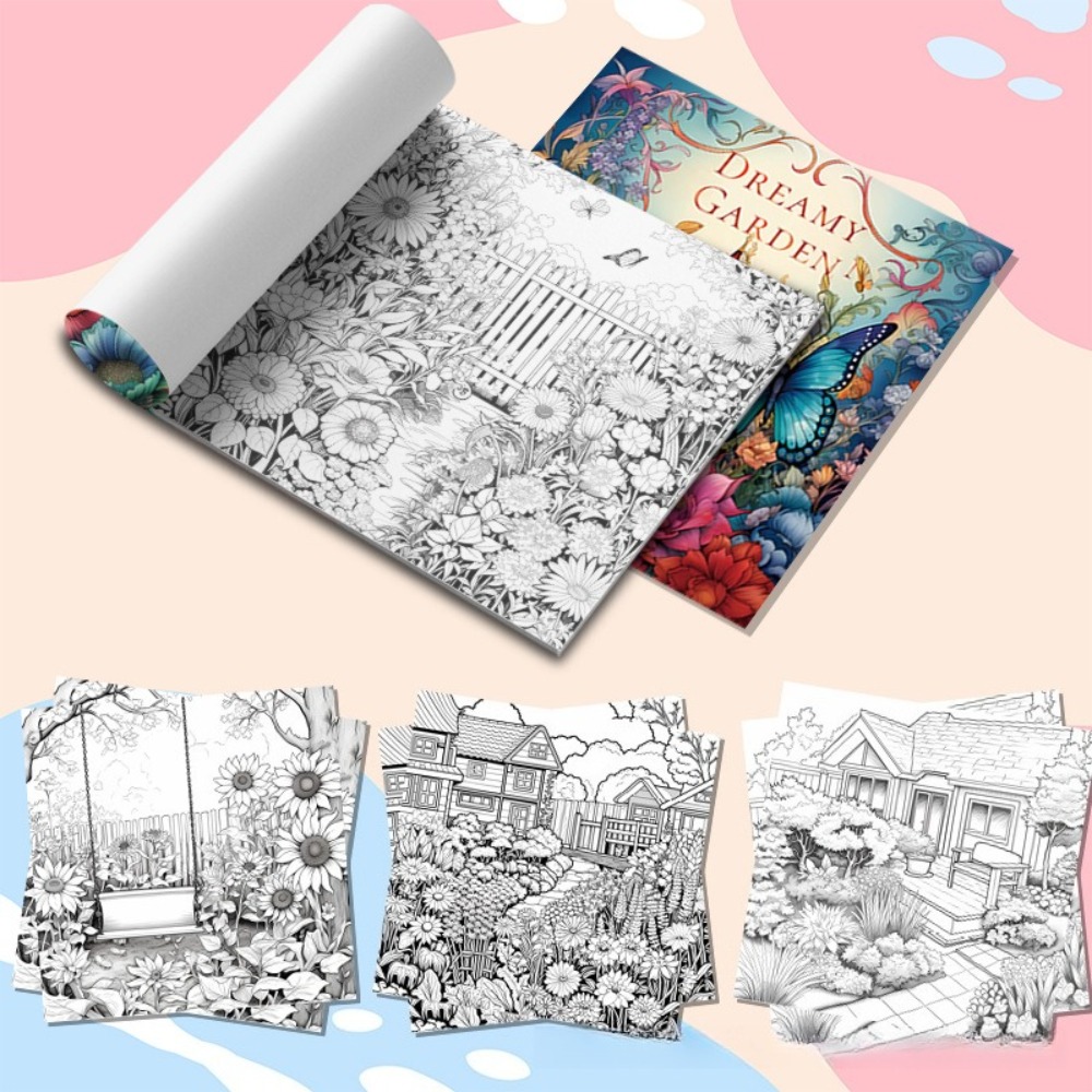 Exquisite Dreamy Garden Series, Adult Coloring Books, Premium Painting Book