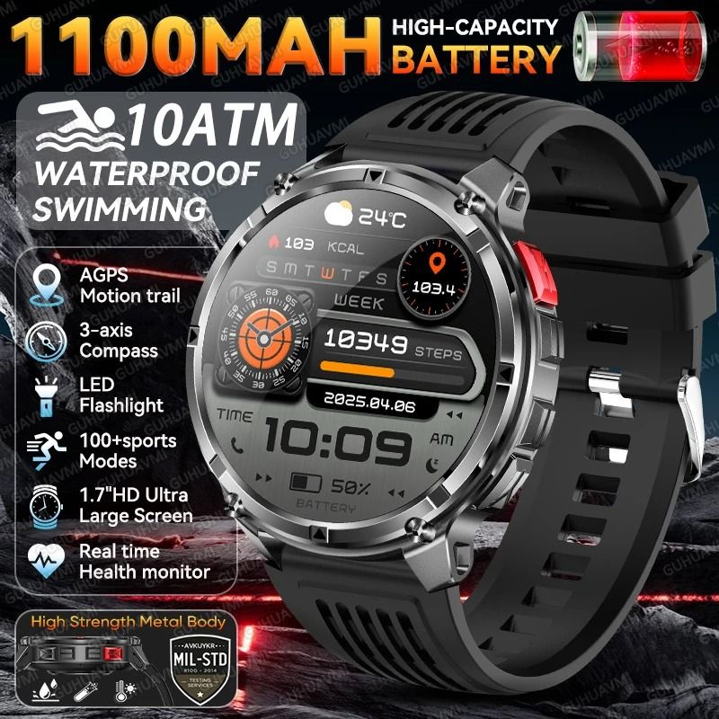 T-Rex 3 Pro Military Smart Watch with Dual-Band GPS 10ATM Waterproof and Long Battery