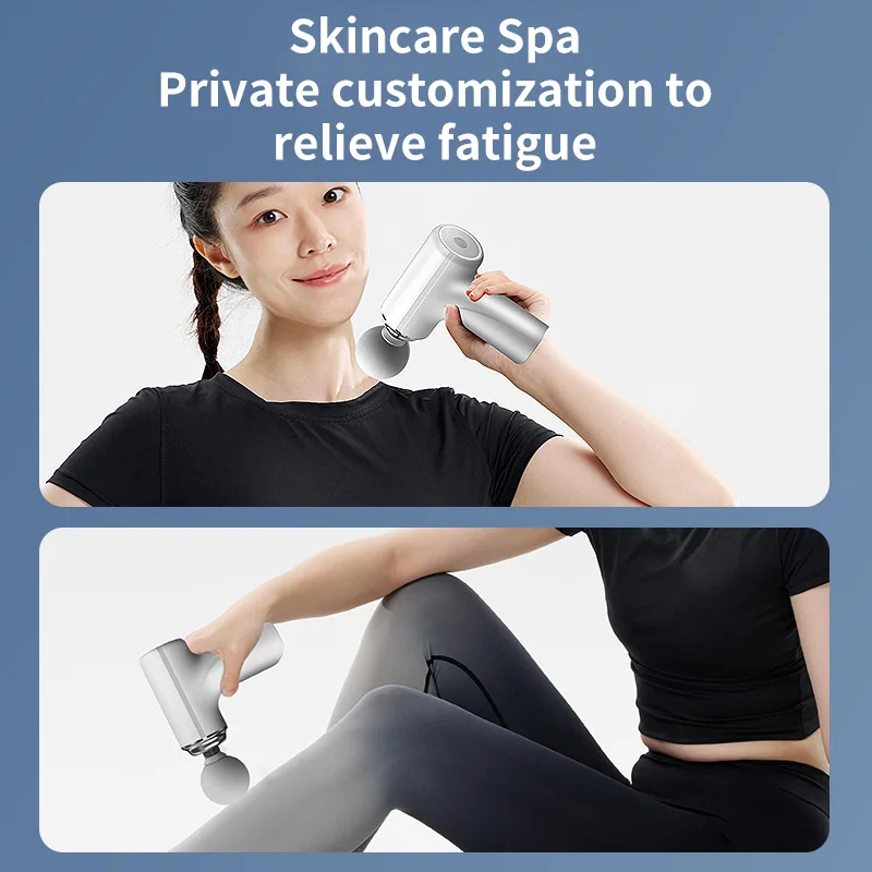 AI Portable Fascial Massage Gun, Electric Percussion Massager for Full Body Relaxation with Massage Heads & LED Night